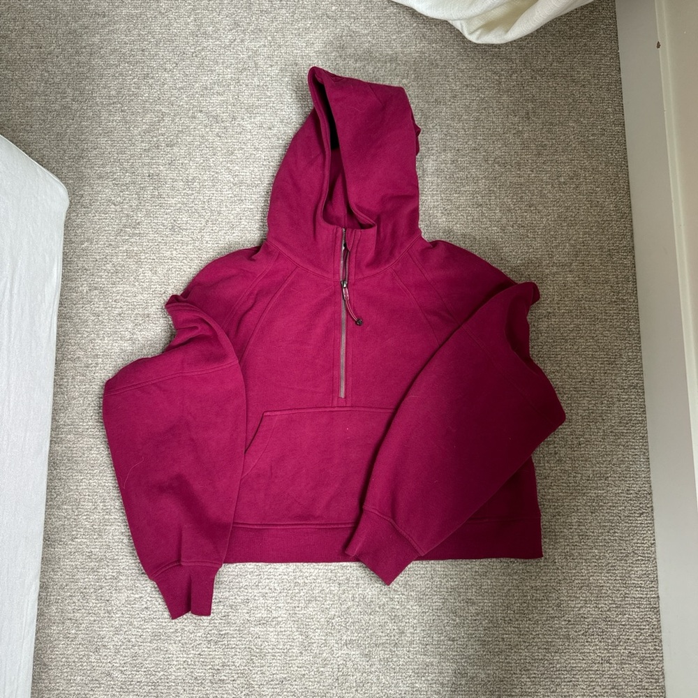 Lululemon Athletica Red Cropped Oversized Hoodie